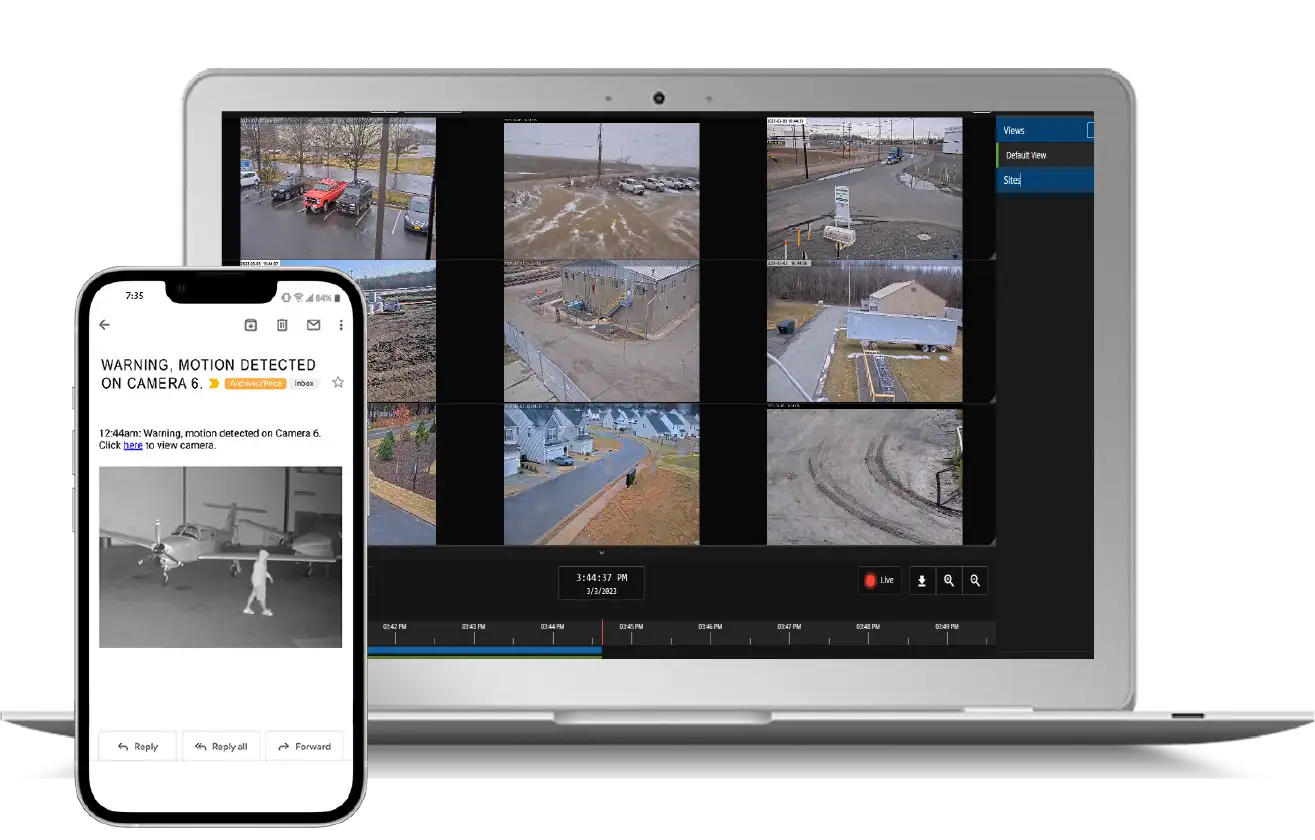 Security Camera Trailer Monitoring Laptop